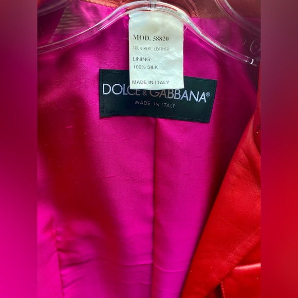 Vintage Dolce & Gabbana Red Leather Jacket - Picture 5 of 7